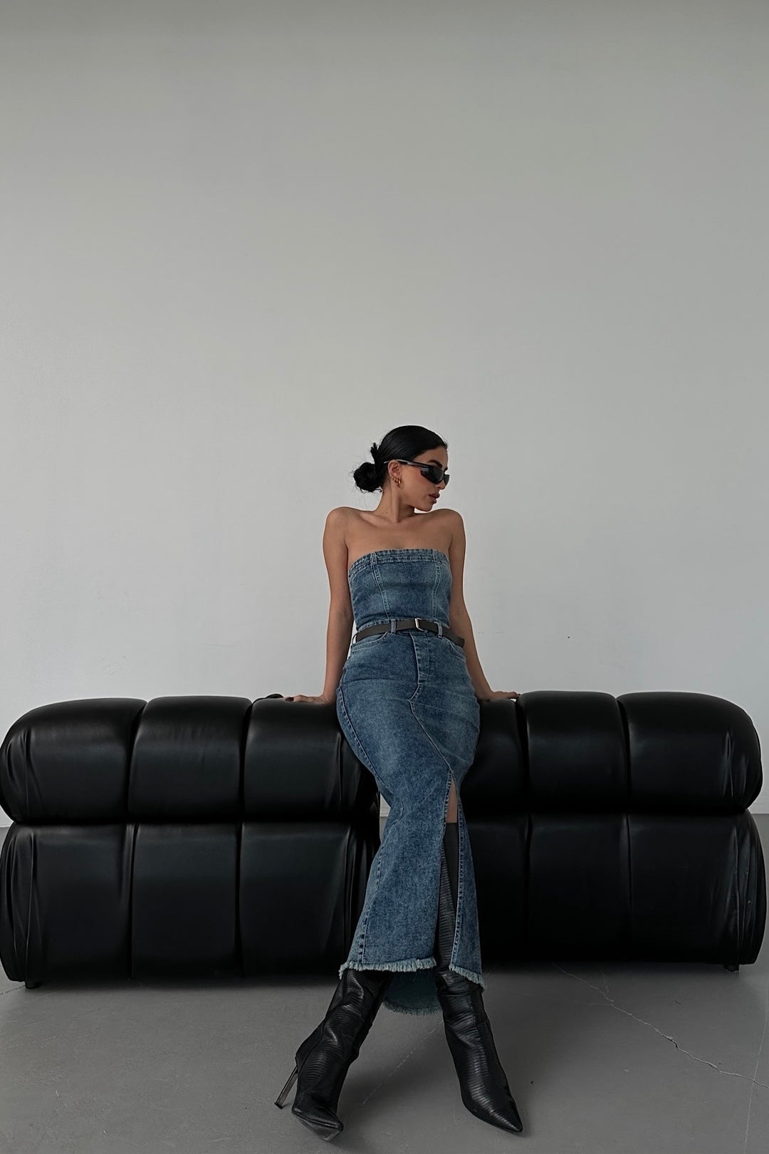 Strapless Denim Dress