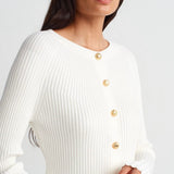 Flared Sleeves Button Up Cardigan