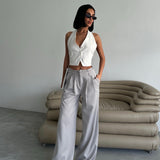 Double Waist Pleated Trousers