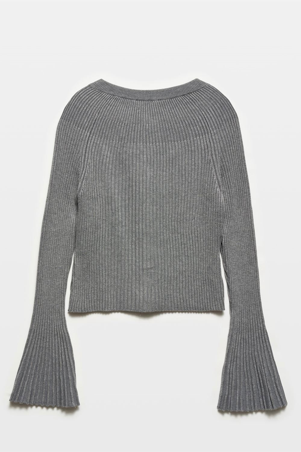 Flared Sleeves Button Up Cardigan