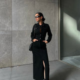 Denim Slit Skirt Dress