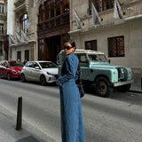Denim Slit Skirt Dress
