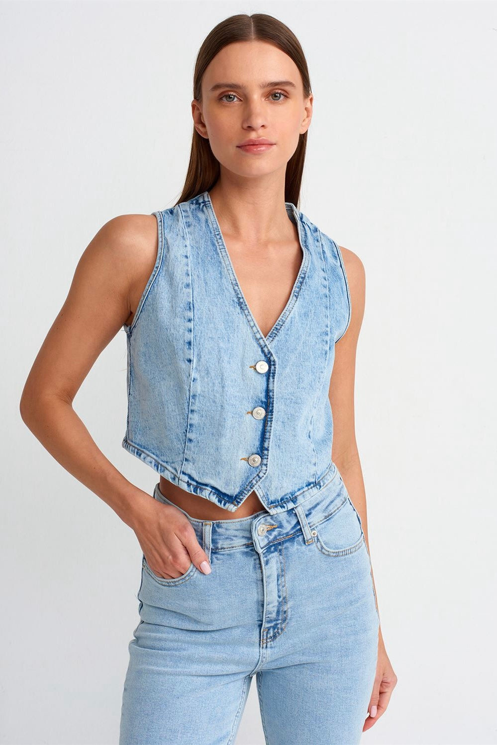 Denim Vest Top