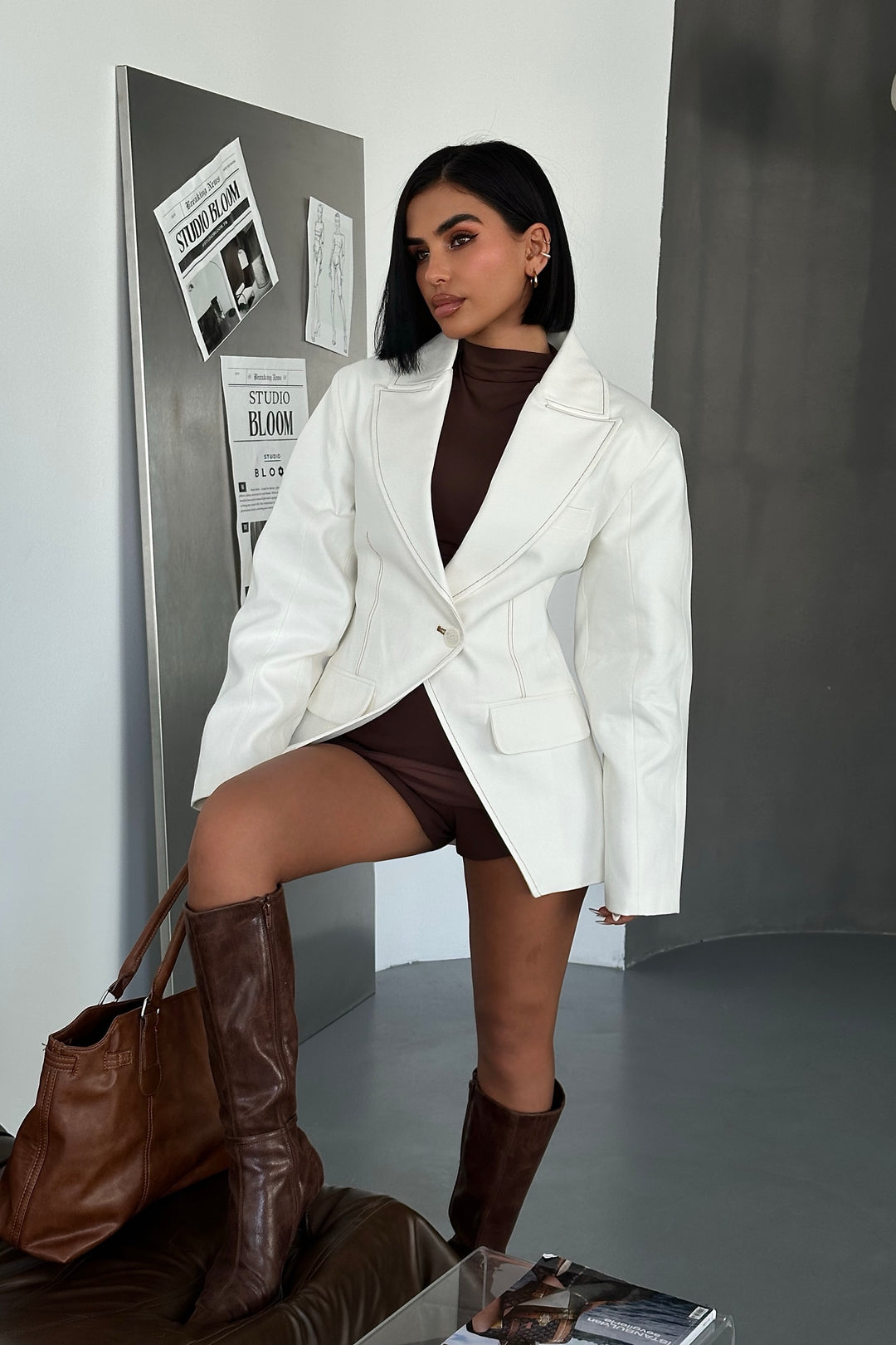 Structured Denim Blazer