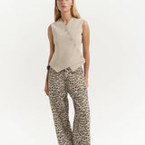 Leopard Wide Leg Fit Jeans