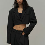 Cross Button Pants & Blazer Set