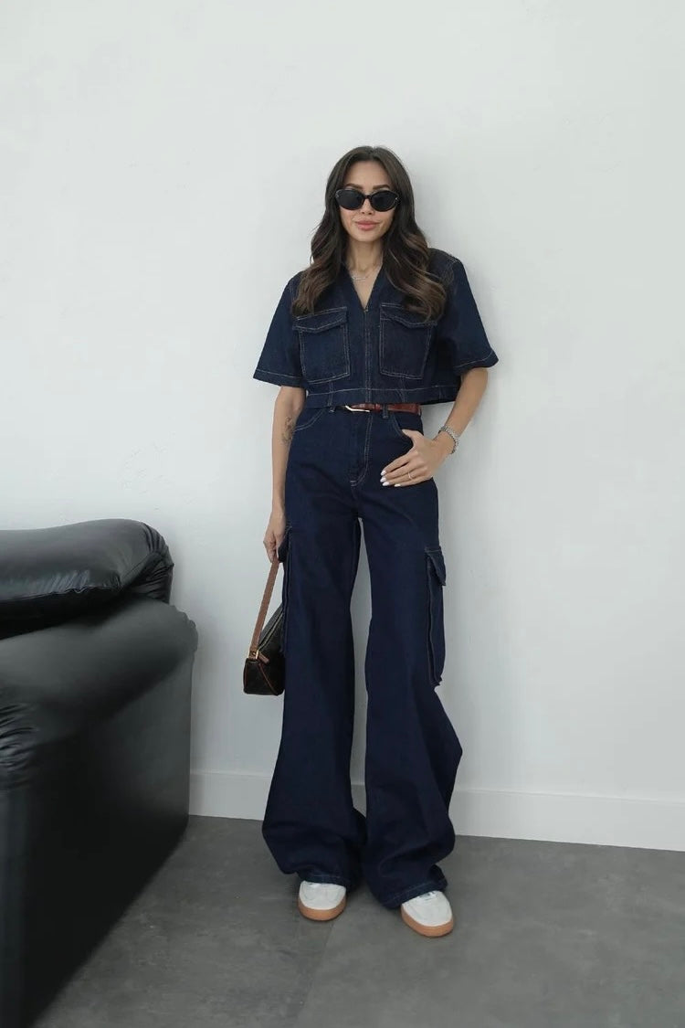 Cargo Pants Denim Set