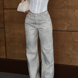 Stone Grey Wide Leg Trousers
