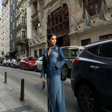 Denim Slit Skirt Dress