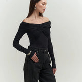 Criss Cross Off Shoulder Top