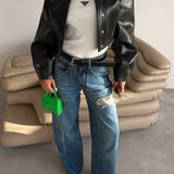 Slouch Patch Denim