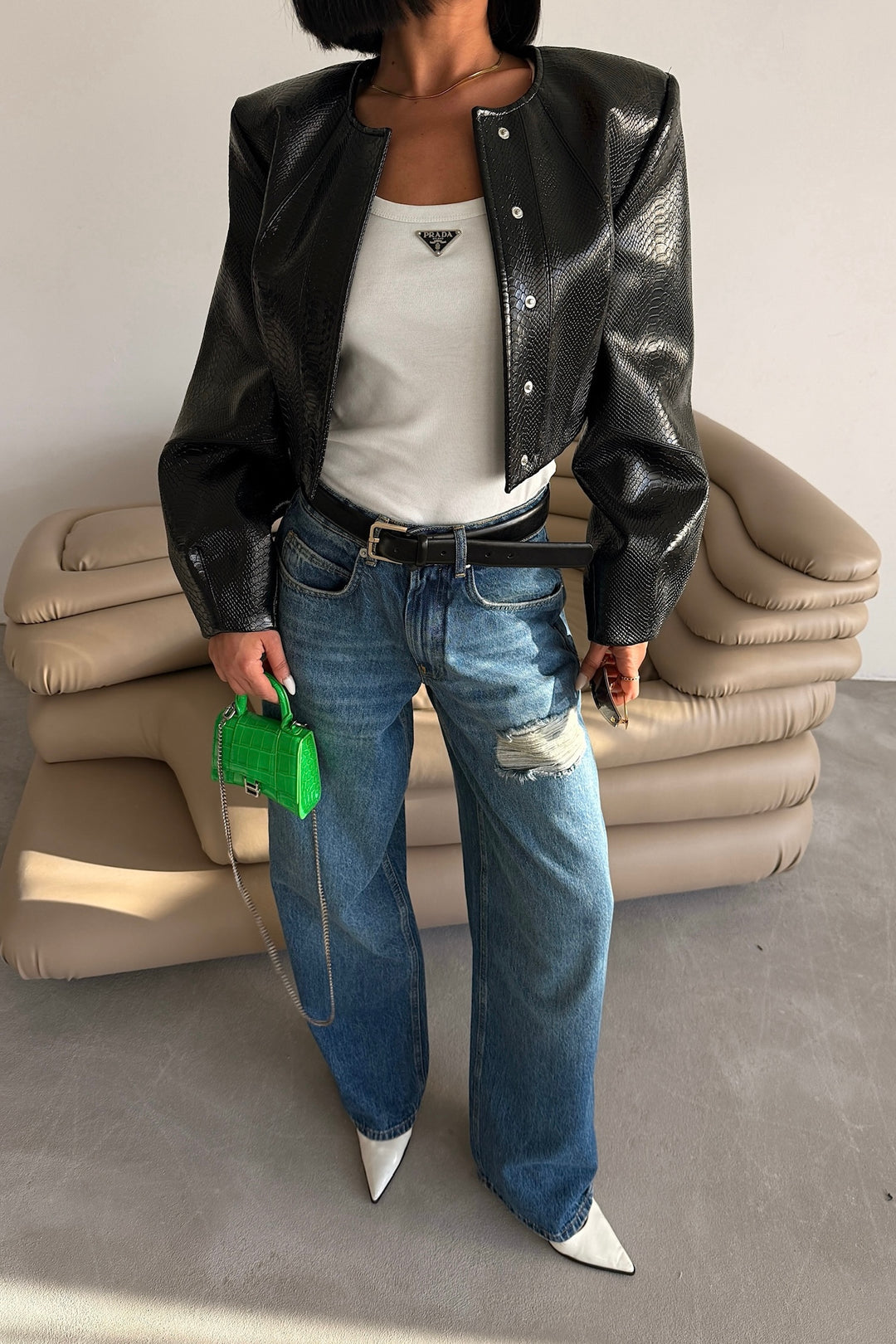 Slouch Patch Denim