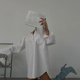 Poplin White Long Shirt