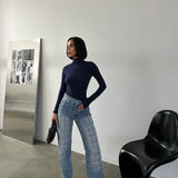 Stitched Square Straight-Leg Jeans