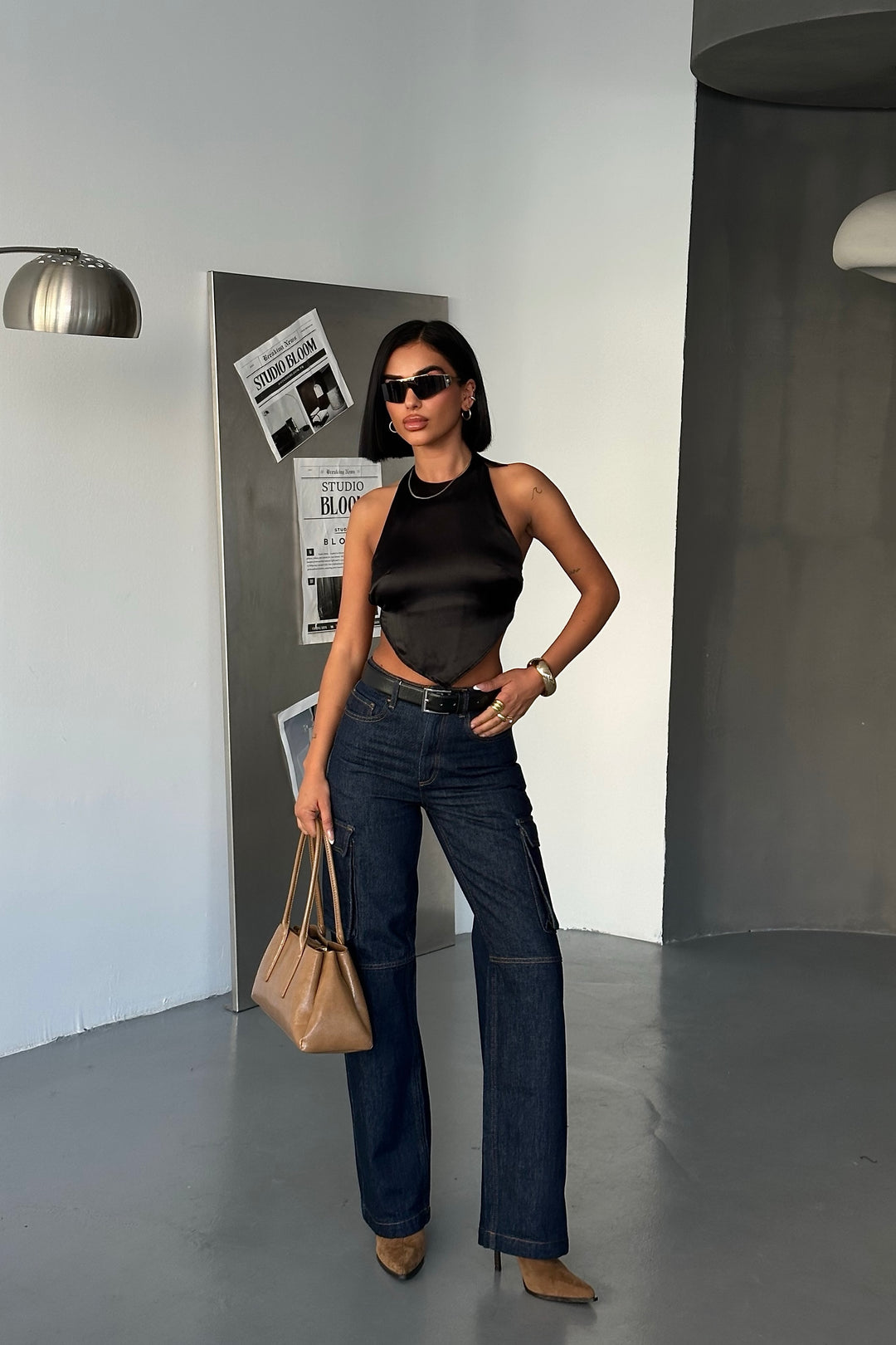 Dark Wash Cargo Jeans