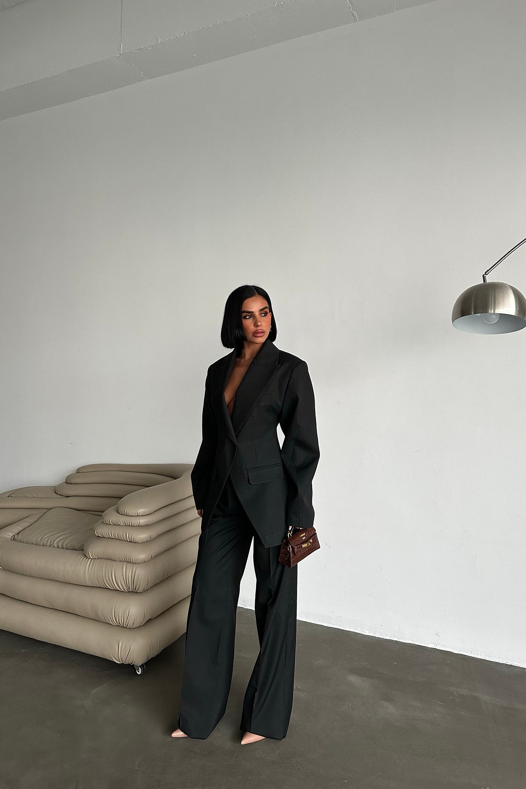 Structured Blazer & Pleated Trousers Set