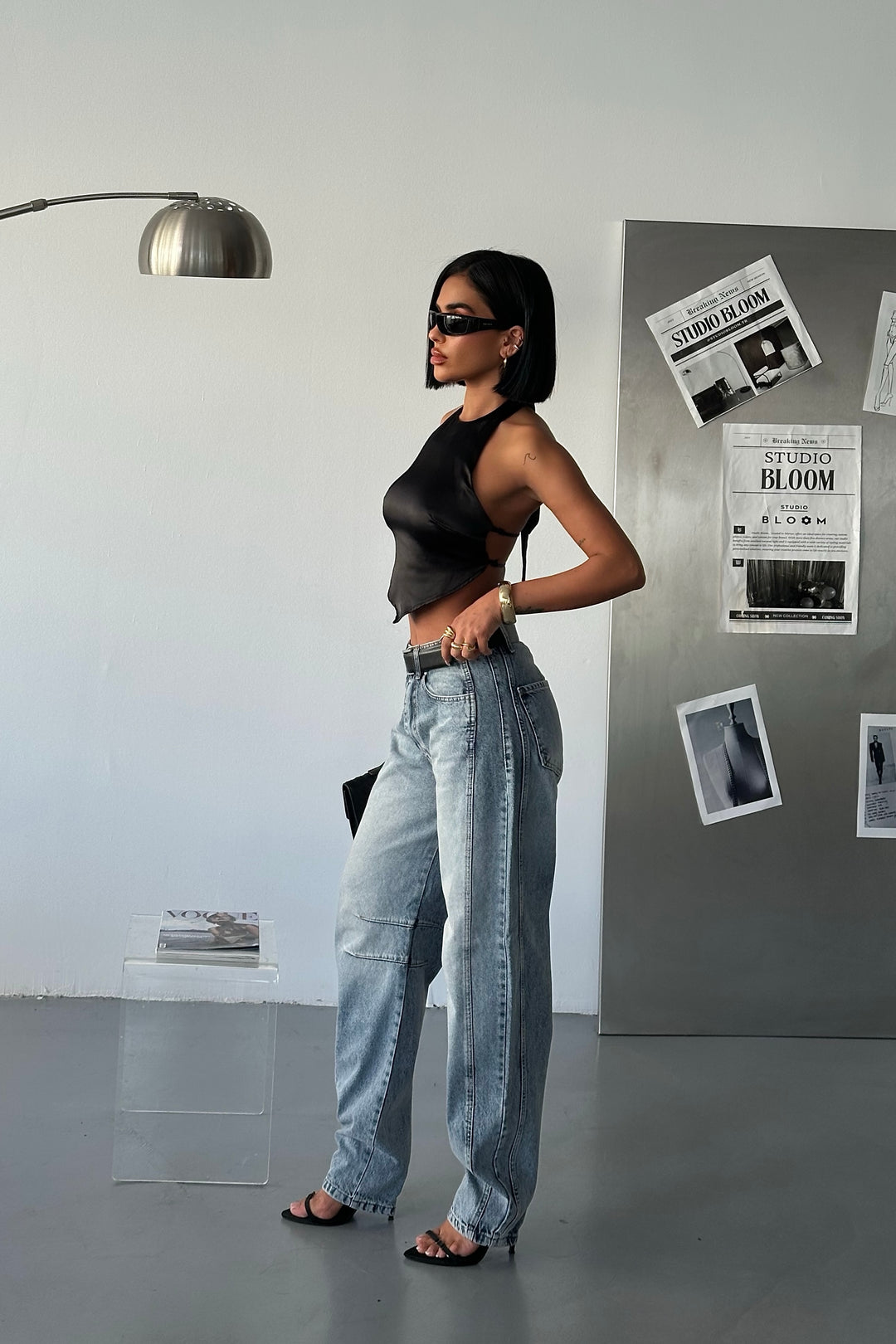 Washed Taper Barrel Jeans