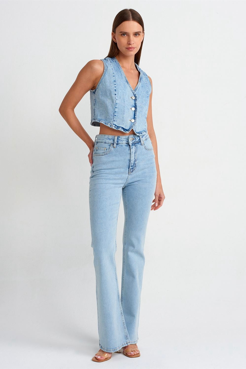 Denim Vest Top