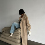 Sand Suede Belted Coat