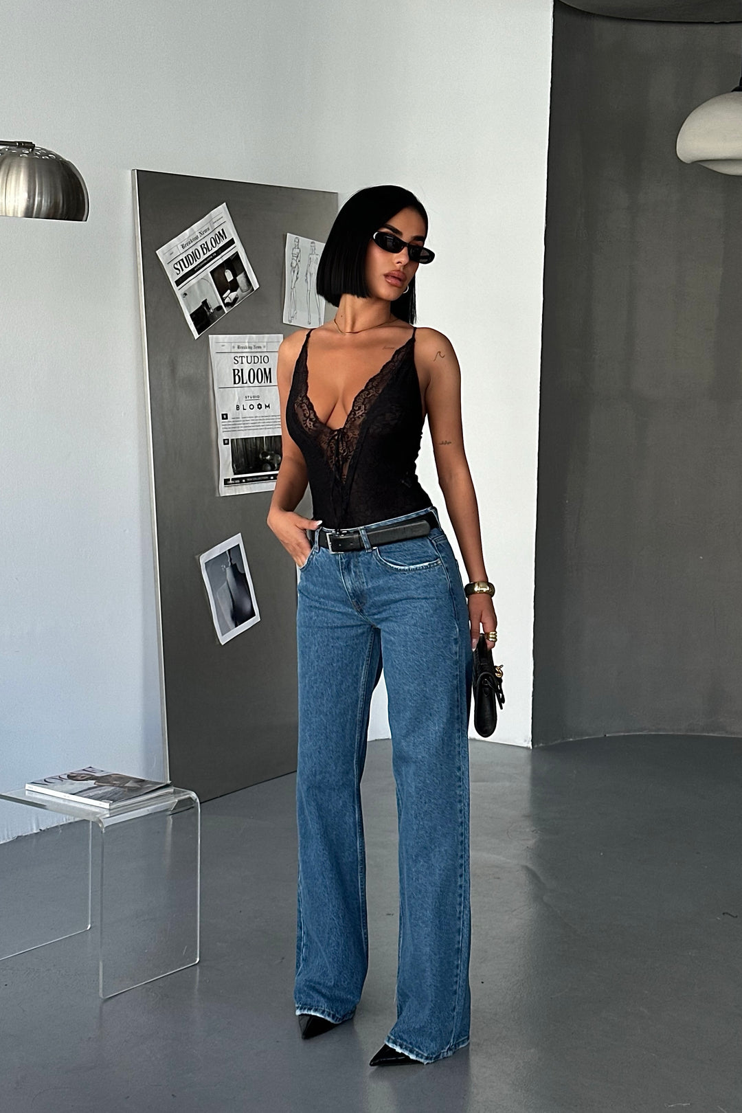 Classic Dark Blue Mid Rise Jeans