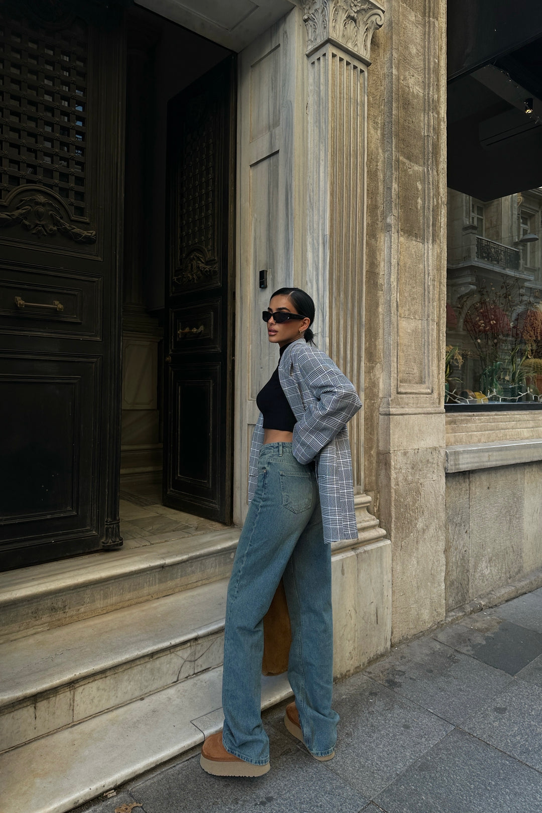 Sandblast Green Wash Palazzo Jeans