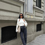 Cross Belt Jeans Gray