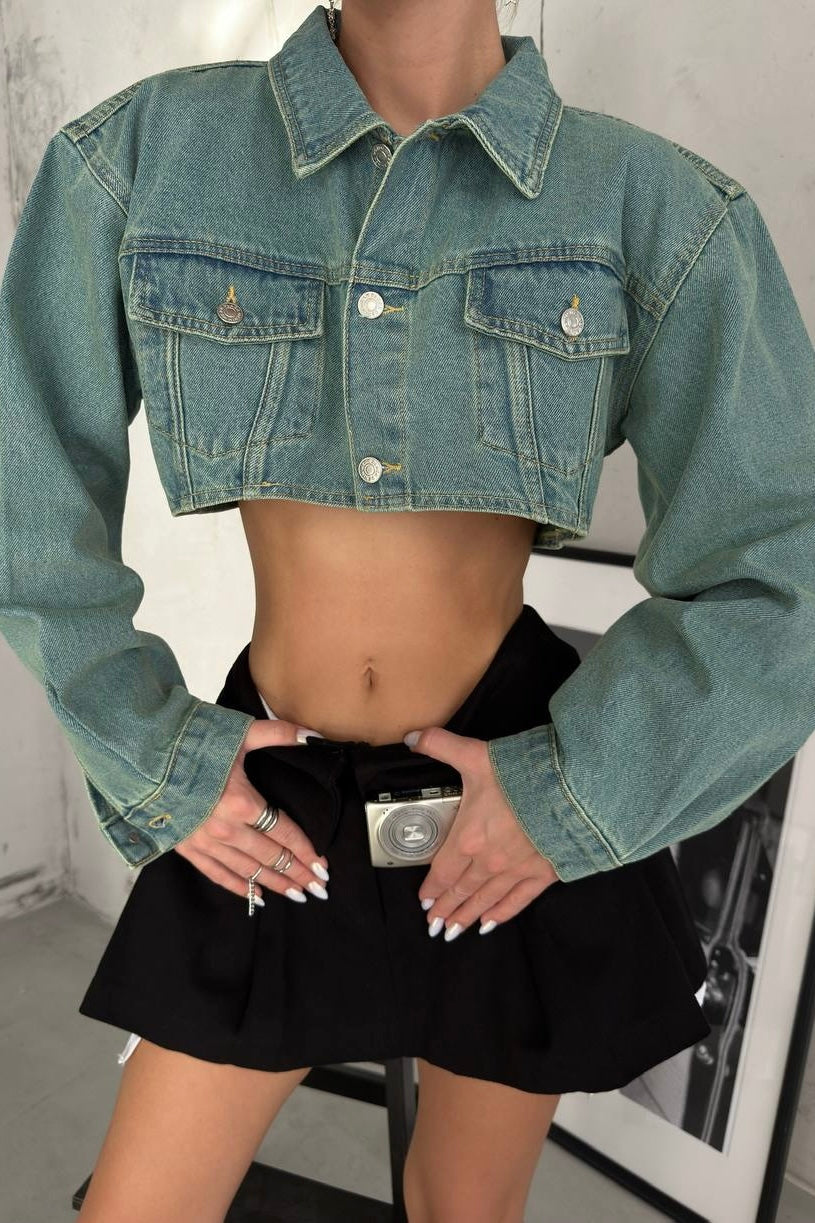 Dyed Crop Jean Jacket