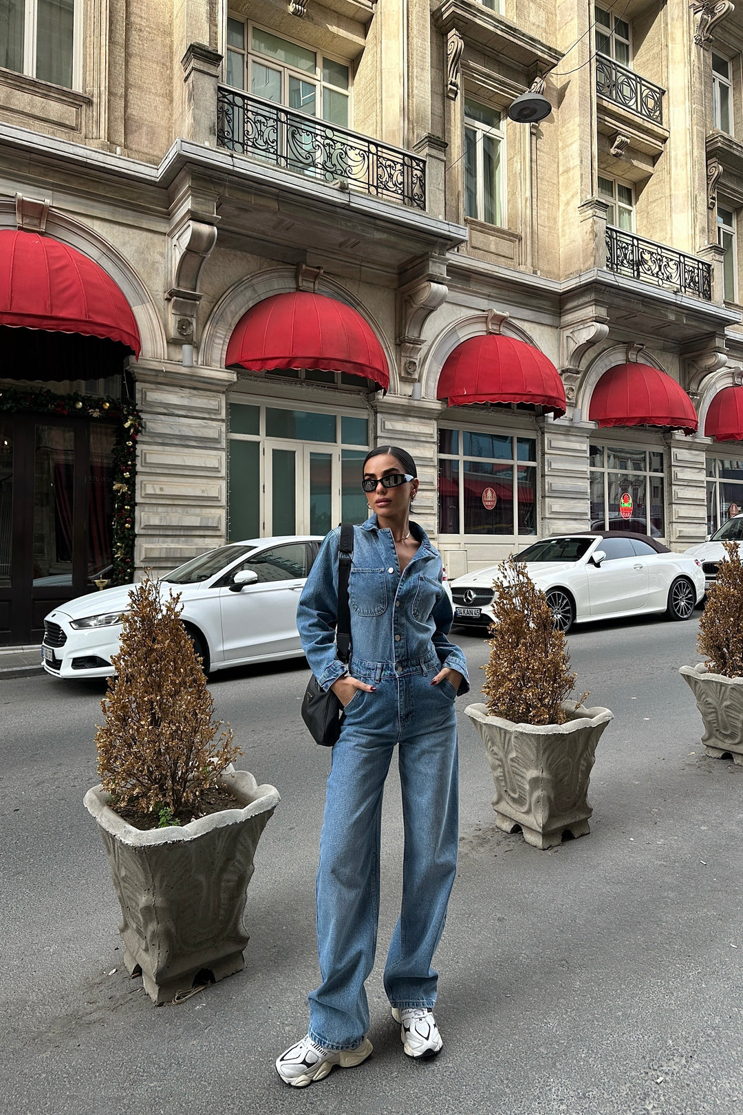 Blue Denim Button Up Jumpsuit