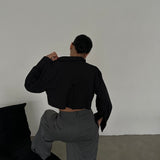 Cropped Shirt With Fake Pocket