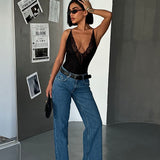 Classic Dark Blue Mid Rise Jeans