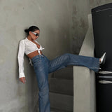 Metallic Wash Blue Jeans