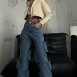 Blacka Cut Pieces Straight Jeans