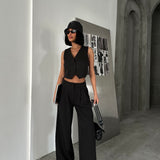 Double Waist Pleated Trousers