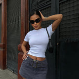 Basic Ribbed Short Sleeve T-Shirt