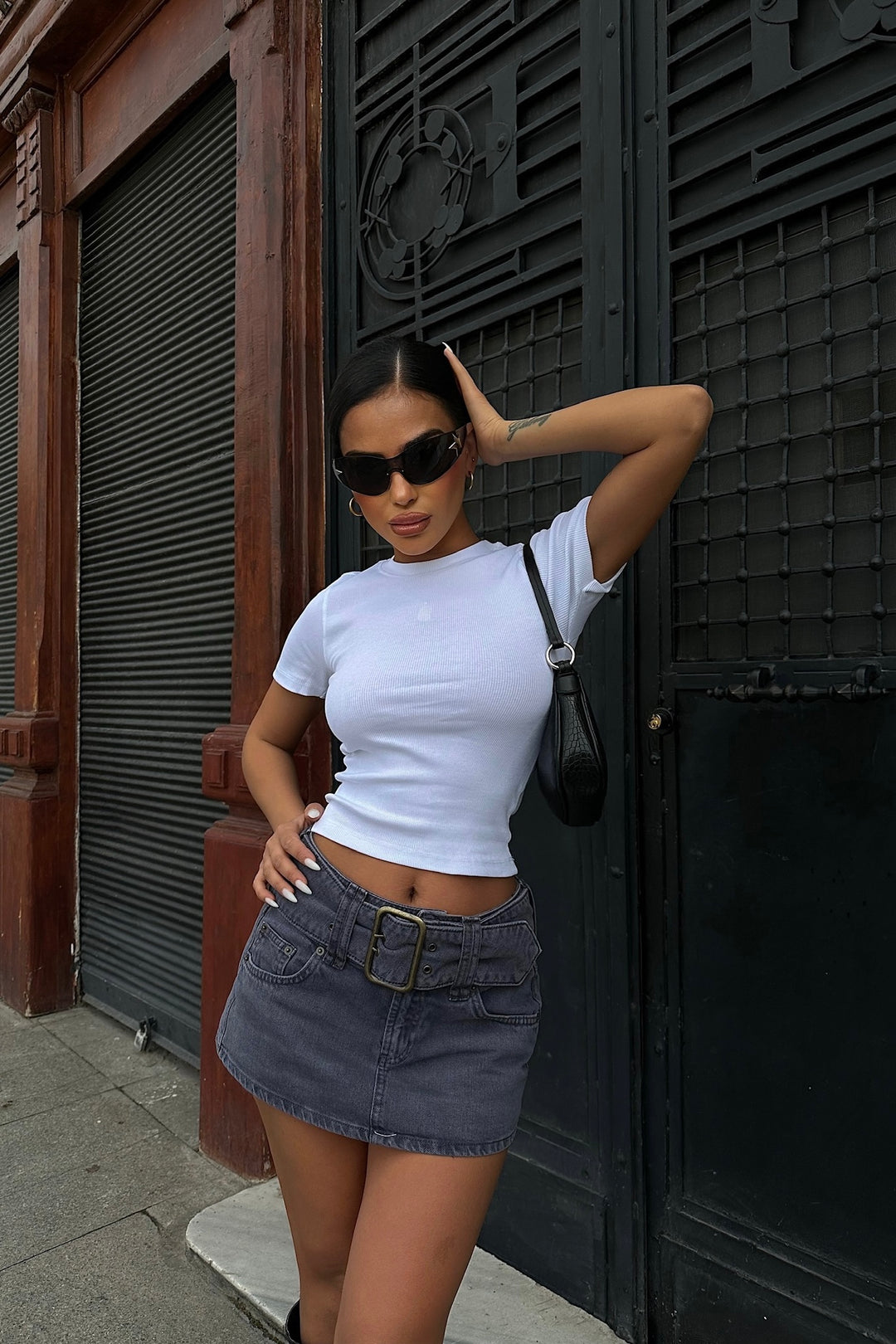 Basic Ribbed Short Sleeve T-Shirt