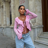 Ruffle Front Tie Cardigan