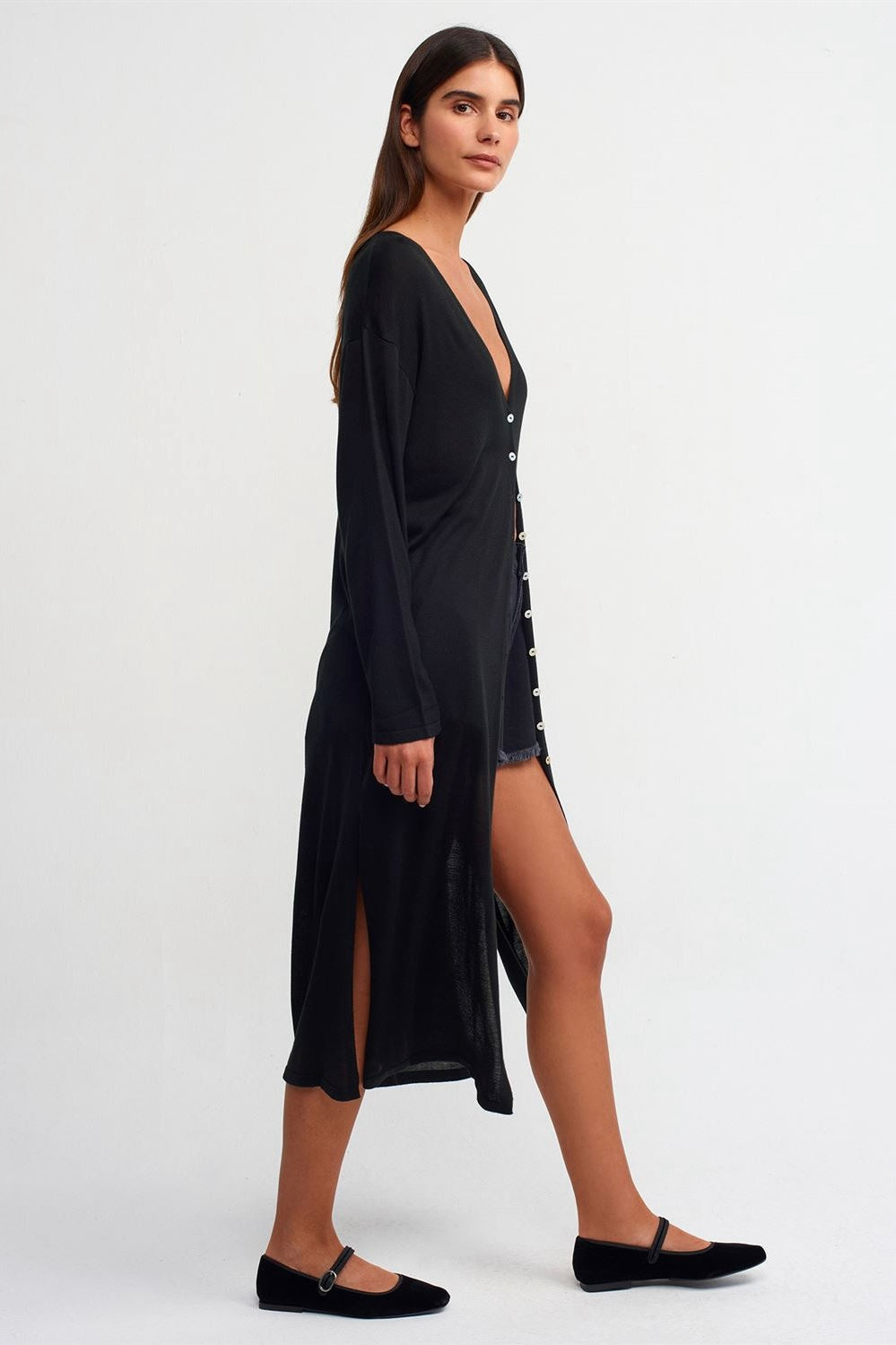 Bikini Over Long Cardigan