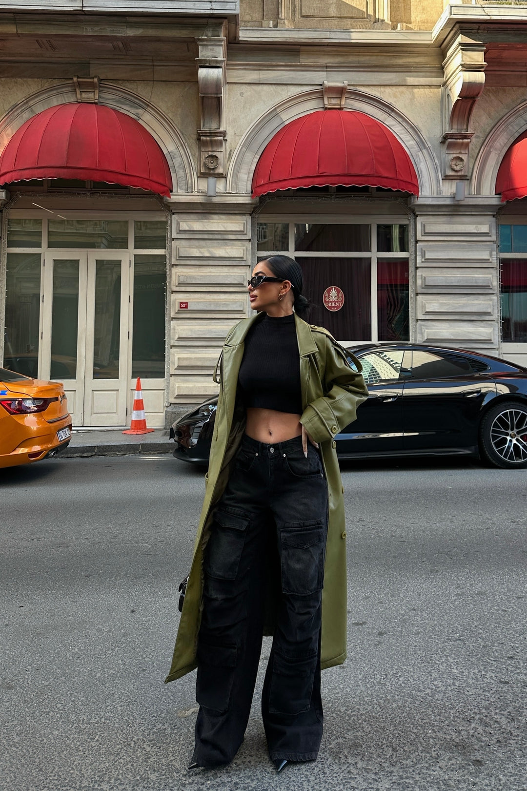 Keilla Gray Wash Baggy Cargo Pants