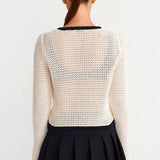 Golden Buttoned Crochet Cardigan