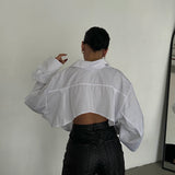 Poplin Cropped Back Detail Shirt