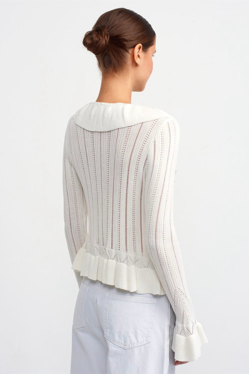 Ruffle Front Tie Cardigan
