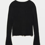 Flared Sleeves Button Up Cardigan