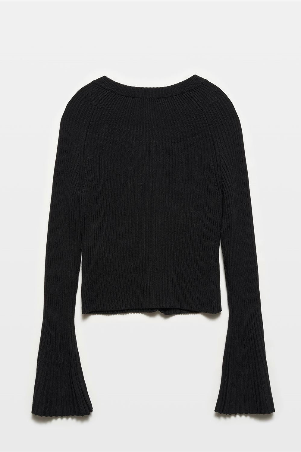 Flared Sleeves Button Up Cardigan