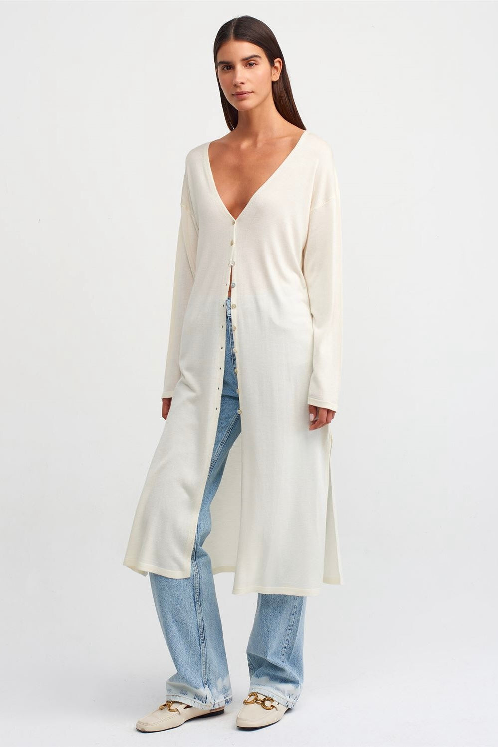 Bikini Over Long Cardigan
