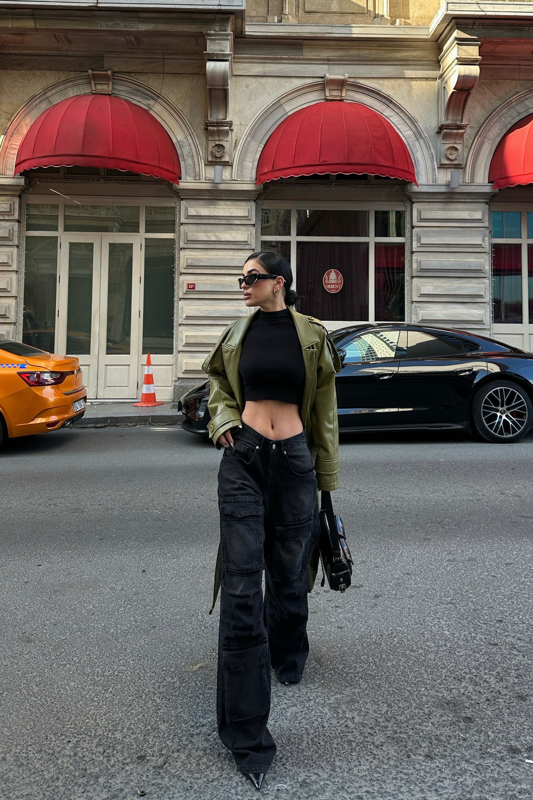 Keilla Gray Wash Baggy Cargo Pants