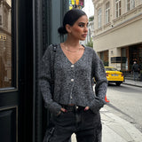 Button Up Baggy B&W Cardigan