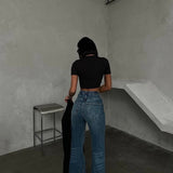 Cross Belt Flared Jeans