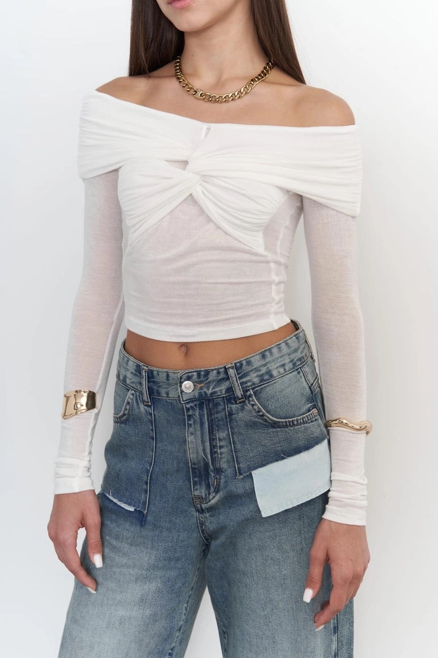 Criss Cross Off Shoulder Top