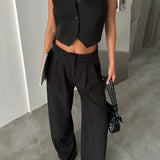 Double Waist Pleated Trousers