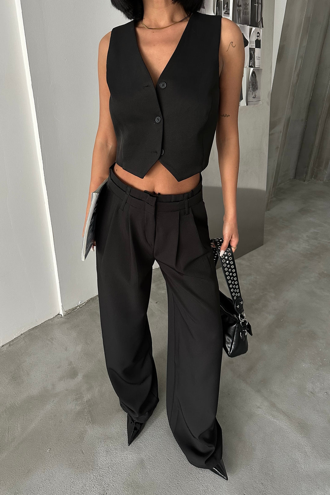 Double Waist Pleated Trousers